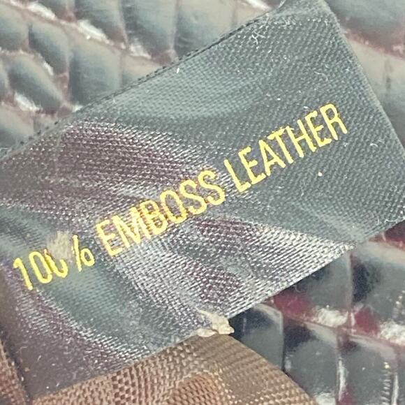 ETIENNE AIGNER Leather Shoulder Bag Croc Embossed in Chocolate - Picture 11 of 14